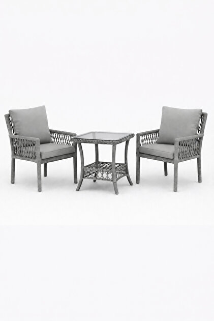 Çavdar Group Oslo Raddan 1+1 Bistro Set Minderli 2 Kişilik Raddan