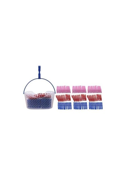 Pegs With Basket Holder Multicolour 90 PCS