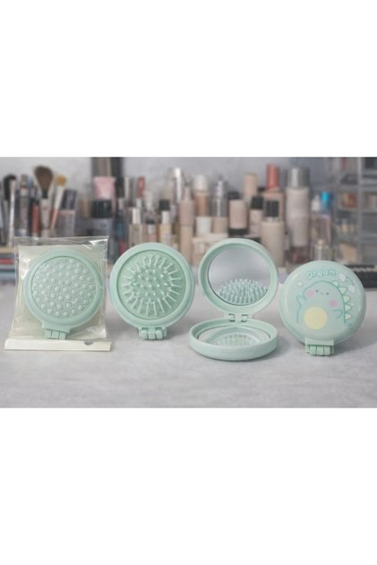 Figured Folding Comb and Mirror Purse Size