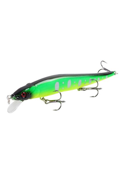 light green 1pc 4.52inch/0.49oz Plastic Simulation Lure, Minnow Hard Bait With 3 Treble Hooks, Artif