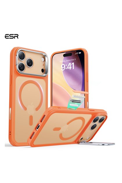 Apple iPhone 17 - 18 Pro Classic Hybrid Magsafe Stand Case - Camera Control Button - Orange