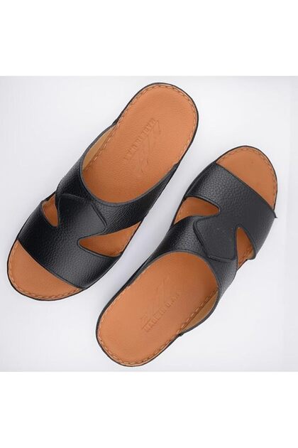 A E T Arabic Sandals For Men, Outdoor Mens Slippers,Flip Flops Open Toe, Full Genuine Milled Leather