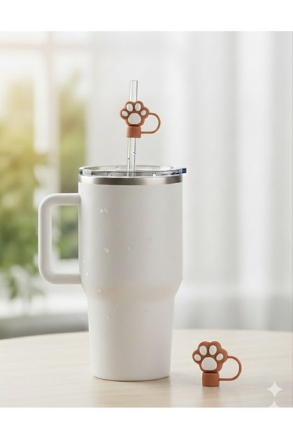 Silicone Straw Stopper Cap Dustproof Cover Shaped Straw Head for Stnly Quencher Thermos