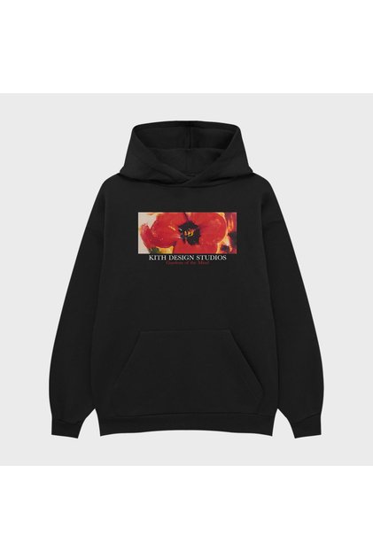 Unisex Kith Flower B Printed 3 Thread Sha Fleece-Lined Oodie Sweatshirt