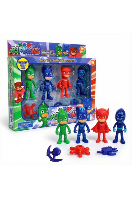 PJ Masks Action Figures Play Set 4 Pcs Toy Characters Superhero Villain Toys for Kids Birthday Gift