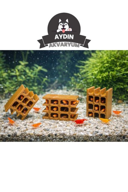 Yavru Karides Akvaryum Saklanma Tuğla Dekoru 3 Adet