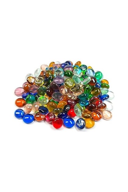 50 PCS Mini Glass Gems, Mixed Colour Mancala Stones