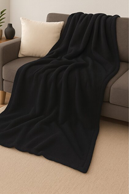 Black Fleece Tv Blanket 130X180 cm Single Plush Tv Blanket