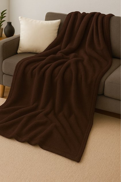 Brown Fleece Tv Blanket 130X180 cm Single Plush Tv Blanket