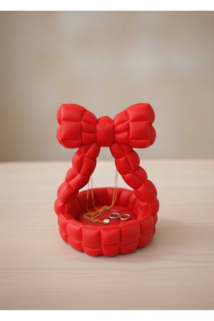Decorative Jewelry and Accessory Stand with Ribbon 13 X 10 |   Stylish and Elegant Desk Organizer
