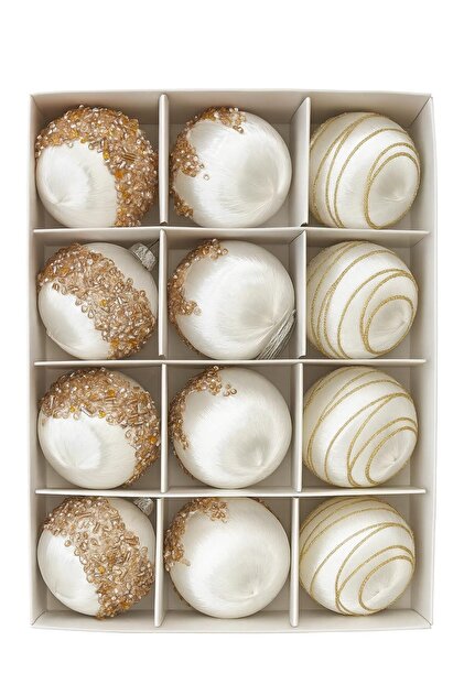 12 Pieces Luxury Set Tree Decorations Balls Ball 6 cm