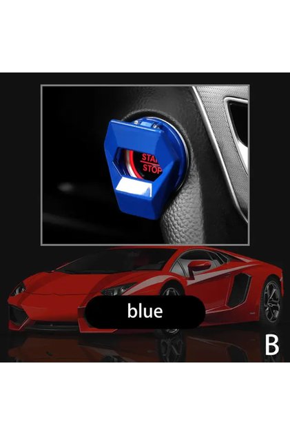 1PCS Blue New universal car engine start stop switch button protective cover, anti scratch car inter