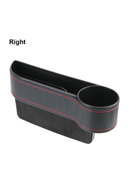 Right Black Car Organizer Leather Car Seat Gap Storage Box Seat Gap Slit Box With Charging Hole