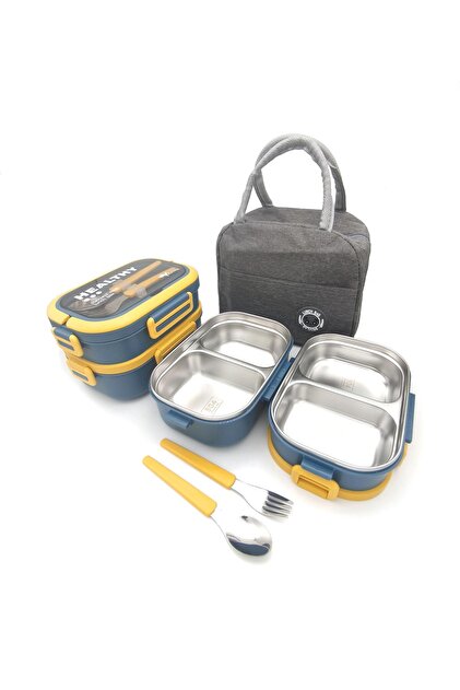 トライアルセット・サンプル TBC M.LUXE I valkyrie 304 Çelik Bölmeli Lunch Box Seti | Termal Çantalı