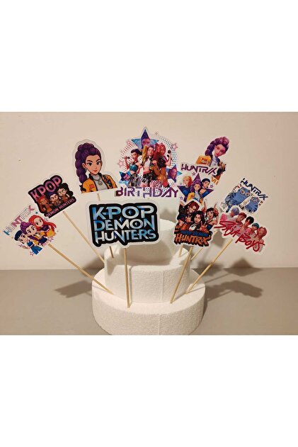SET CAKE TOPPER 10 buc tematica K pop hunter