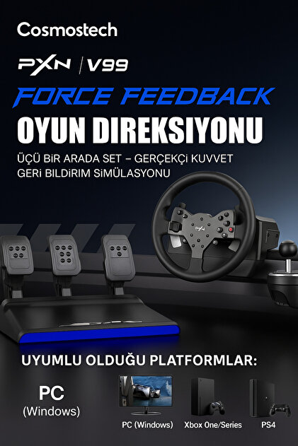 cosmostech 7116 V99 Oyun Direksiyon Seti 3.2Nm Force Feedback 270