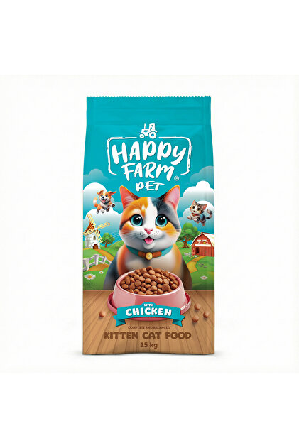 happy farm Yetişkin Kedi Maması Tavuk Etli 15 KG - Fiyatı, Yorumları