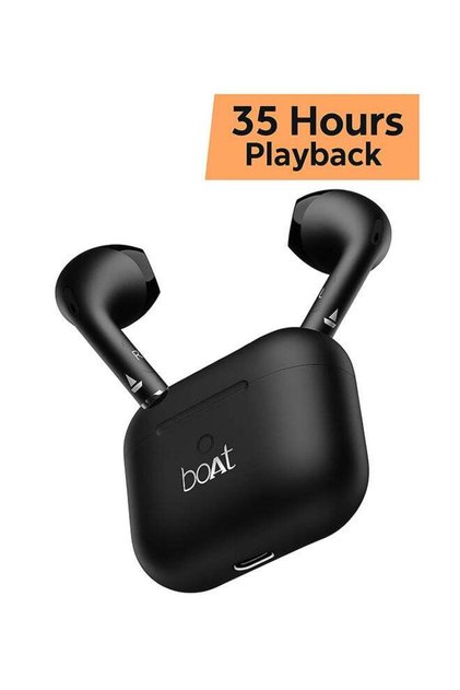 Airdopes Alpha With 35 HRS Playback, 13mm Drivers, Dual Mics ENx & Beast Mode Jet Black