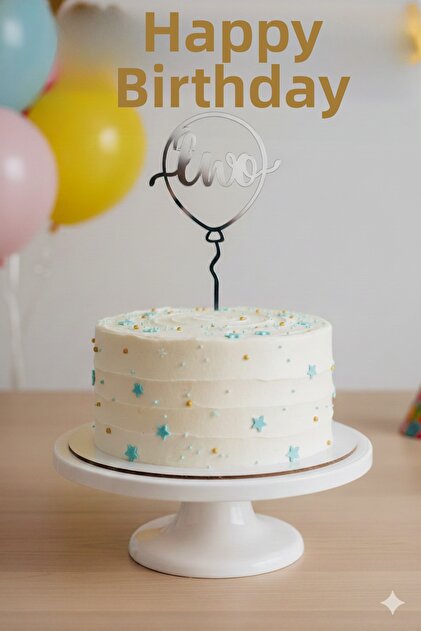Text on Plexiglass Cake Two Silver