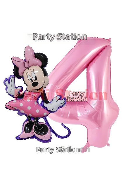 Minnie Mouse Concept 1 Year Old Pink Foil Number Balloon Set