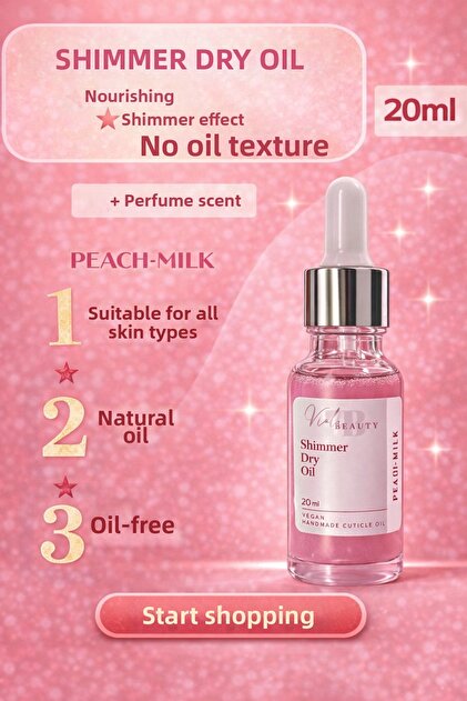 Shimmer Dry Oil - Dry Oil "Nail and Cuticle Softener Cuticle Care Oil 20 ml Glitter