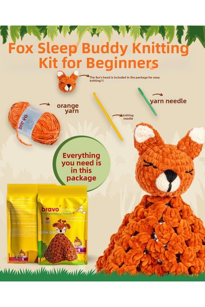 Easy Amigurumi Kit Tilki Tiko Easy Explanation with Video for Beginners Amigurumi Knitting Set