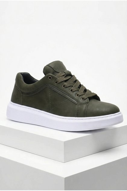 Erkek Spor Ayakkabı Günlük Sneaker Soft Haki Renk Ortopedik Tabanlı M801