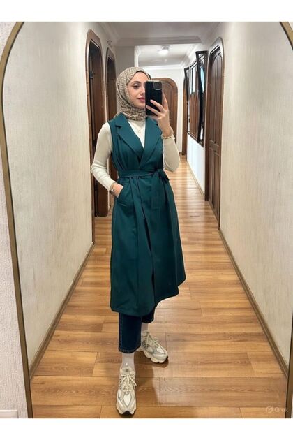 Nemira Long Belted Vest TNS-4343