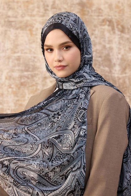 Black Indian Voile Shawl - 5003-10