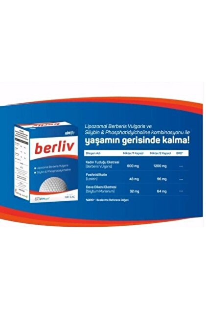 Genel Markalar NBT Life Berliv Lipozamal Berberin 60 Kapsül