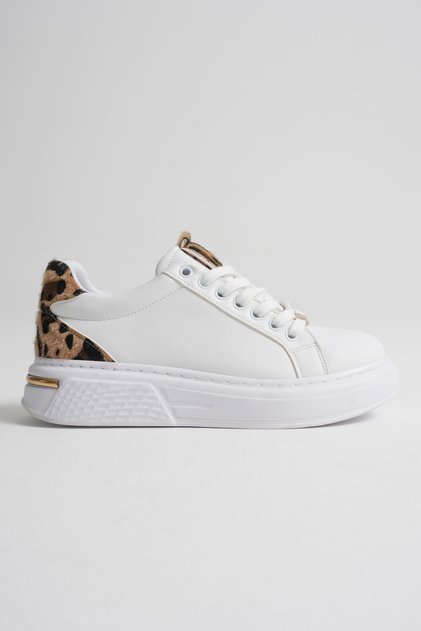 Vega Premium Leopard Detailed White Women's Sneaker