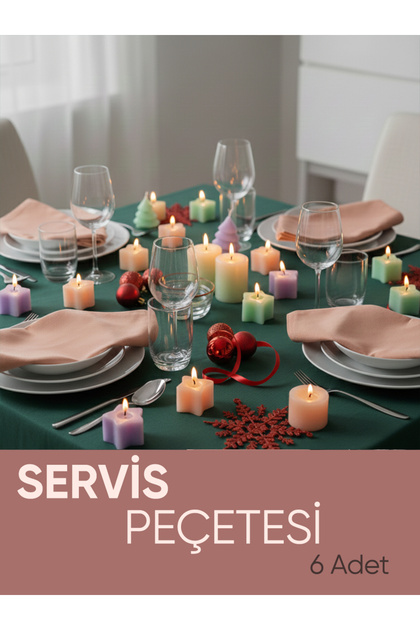 Dusty Rose Pink Color Christmas Cotton Satin Serving Napkin American Service 6-Piece Fabric Napkin 45X45 cm