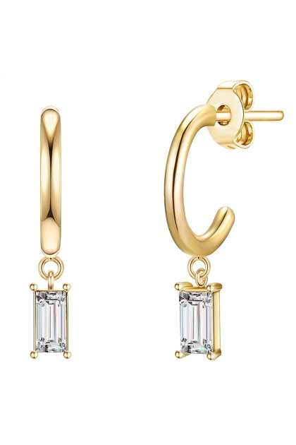 Ohrcreolen mit Kristallen von Swarovski® Creolen gelbgold verziert mit Kristallen von Swarovski® weiß