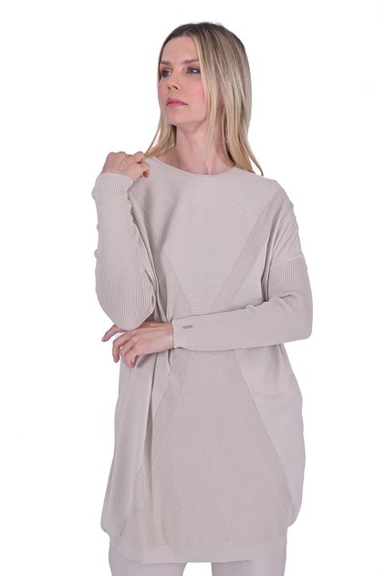 Hourglass Knitwear Tunic Beige