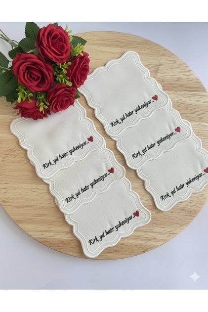 6 Pieces Presentation and Cocktail Napkins Linen SPECIAL STAIN RESISTANT FABRIC