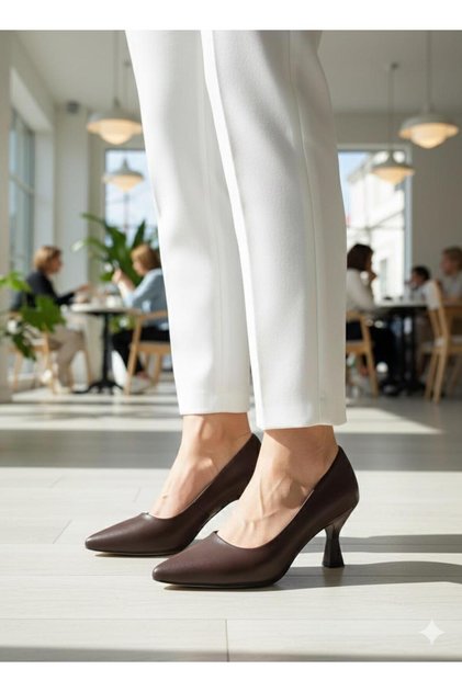 KAHVE CİLT GÜNLÜK RAHAT STİLETTO