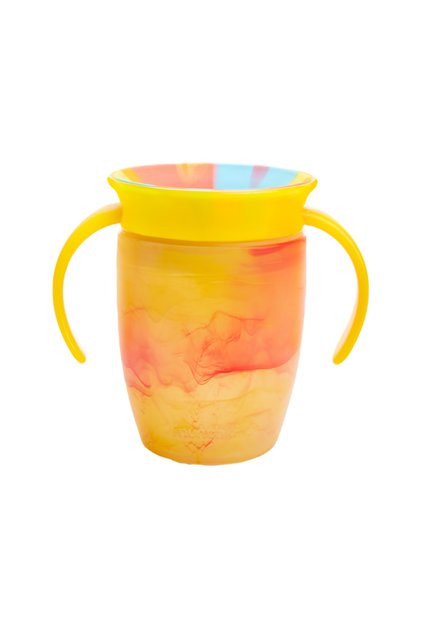 Mucize 360° Alıştırma Bardağı 6 Ay+ |207 ml | BPA İçermez | Sarı Tropikal Desen