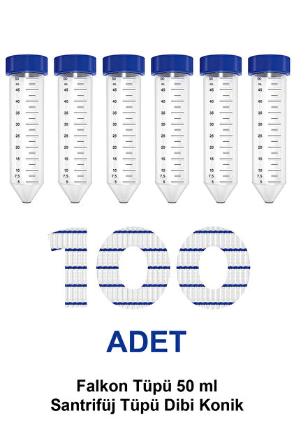 Falkon Tüpü 50 ml / Santrifüj Tüpü - Dibi Konik - 100 Adet