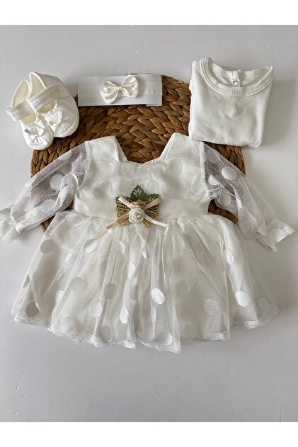 green emerald velvet dress Will'beth Girls White Fancy Lace Heirloom Vintage 3 piece Dress Preemi –  Classic Baby Boutique main image 0