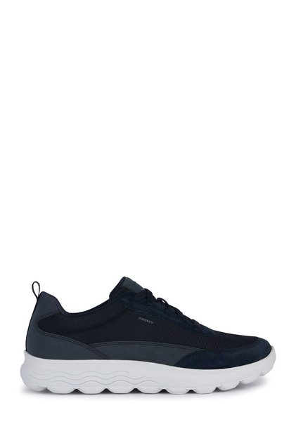 Men's Navy Blue Spherica Lace-Up Sneakers, Genuine Leather Sneaker U45Bya01422C4002