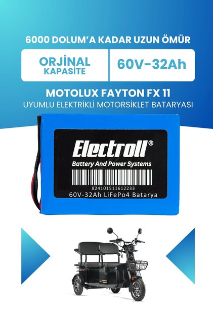 Motolux Fayton FX 11 Uyumlu Batarya LiFePO4 60V 32Ah Elektrikli Motorsiklet Bataryası