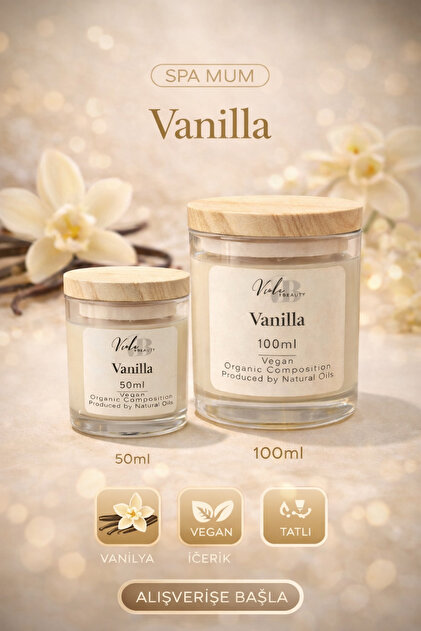 VIOLA BEAUTY Natural Spa Candle Cream - Naturel Mum Masaj & El