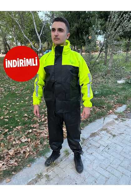 Women Men Fluorescent Green Biker Raincoat Lined Motorcycle Courier Raincoat with Pockets