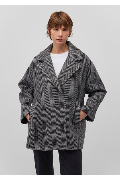 Gray Stamp Coat Oversize / Wide Cut 1110539-88090