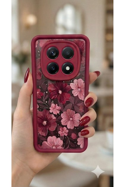 Xiaomi Redmi Note 15 Pro 4G Kılıf Kamera Çıkıntılı Renkli Çiçek Kabartmalı Silikon Kapak BS1
