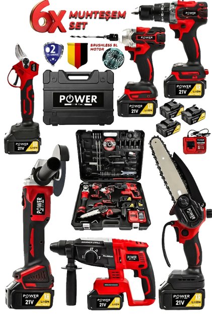 ultra lüks 6 li set 3 bataryalı 5 ürün kırmızı