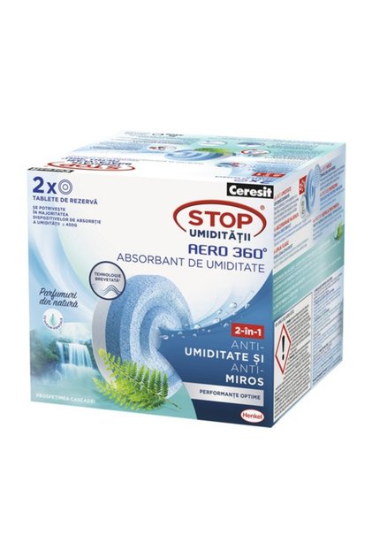 Rezerva absorbant umiditate Ceresit Aero 360 Prospetimea Cascadei, 2 x 450 g