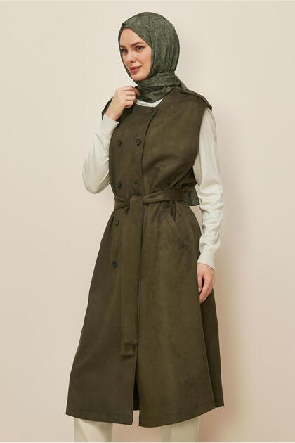 KUŞAKLI SÜET YELEK 46085