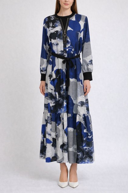 Collar Zipper Detailed Dress
