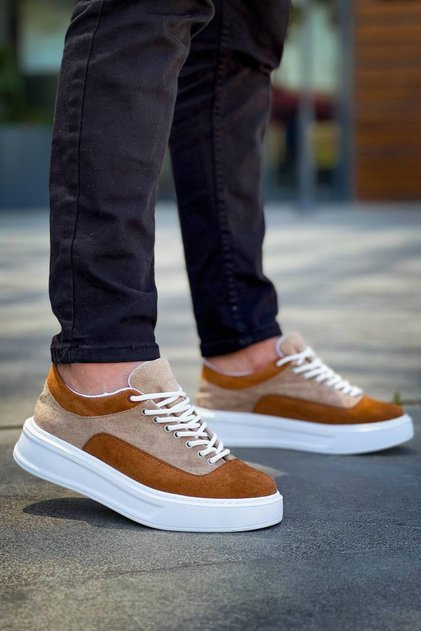 Kb005 Men's Casual Lace-Up Suede Sports Sneaker Shoes Sbt - Beige/Tan